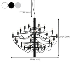 ZOWALA - Modern 5 Tiers Black Metal Starburst Chandelier Image - 19