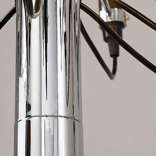 ZOWALA - Modern 5 Tiers Black Metal Starburst Chandelier Image - 5