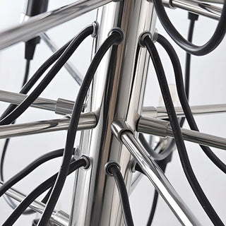 ZOWALA - Modern 5 Tiers Black Metal Starburst Chandelier Image - 6