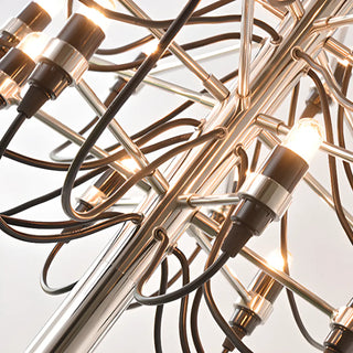 ZOWALA - Modern 5 Tiers Black Metal Starburst Chandelier Image - 7