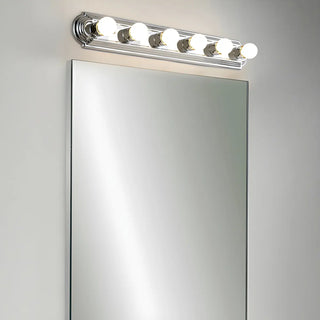 6-Light Modern Globe Chrome Wall Vanity Light Fixture Zawala Image - 4