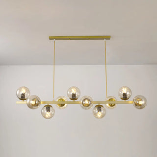 ZOWALA - Modern 8-Light Amber Globe Glass Island Light Image - 10