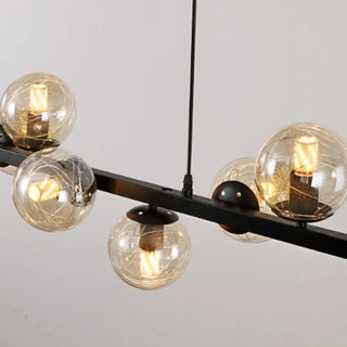 ZOWALA - Modern 8-Light Amber Globe Glass Island Light Image - 11
