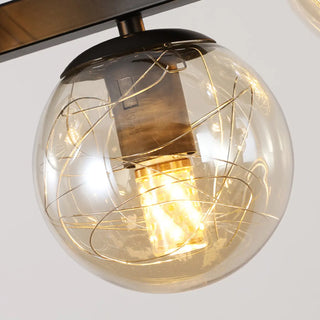 ZOWALA - Modern 8-Light Amber Globe Glass Island Light Image - 12