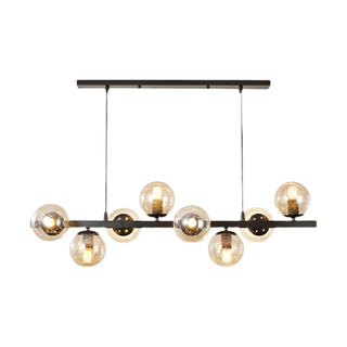 ZOWALA - Modern 8-Light Amber Globe Glass Island Light Image - 13