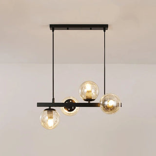 ZOWALA - Modern 8-Light Amber Globe Glass Island Light Image - 3