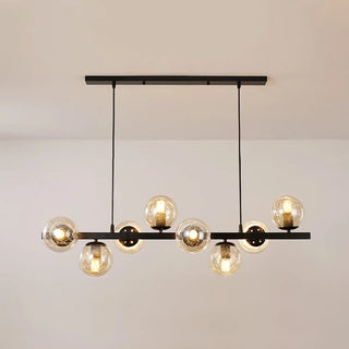 ZOWALA - Modern 8-Light Amber Globe Glass Island Light Image - 4