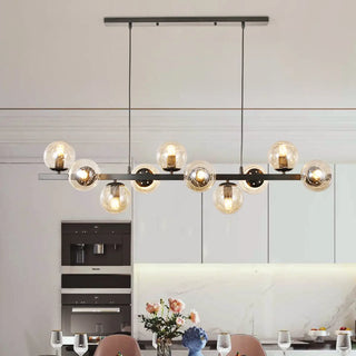 ZOWALA - Modern 8-Light Amber Globe Glass Island Light Image - 5