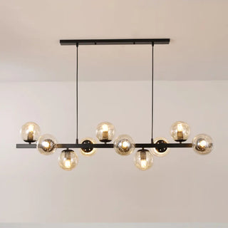 ZOWALA - Modern 8-Light Amber Globe Glass Island Light Image - 6
