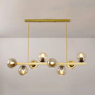 ZOWALA - Modern 8-Light Amber Globe Glass Island Light Image - 9