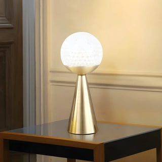Minimalist Globe Shade Cone Base Geometric Table Lamp Zawala Image - 1