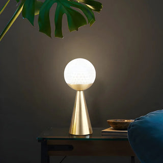 Minimalist Globe Shade Cone Base Geometric Table Lamp Zawala Image - 2