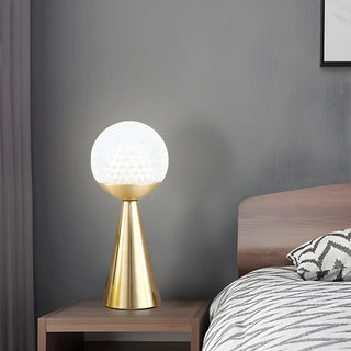 Minimalist Globe Shade Cone Base Geometric Table Lamp Zawala Image - 3