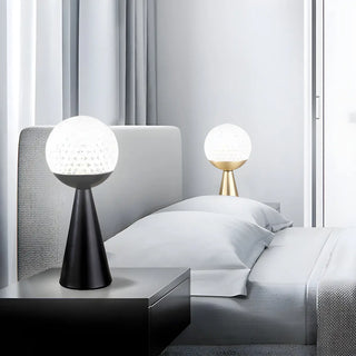 Minimalist Globe Shade Cone Base Geometric Table Lamp Zawala Image - 4