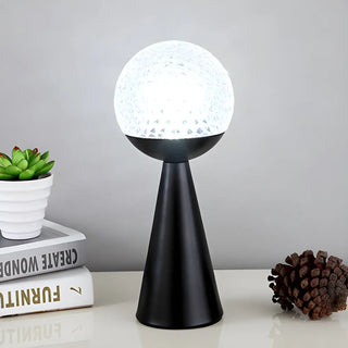 Minimalist Globe Shade Cone Base Geometric Table Lamp Zawala Image - 5