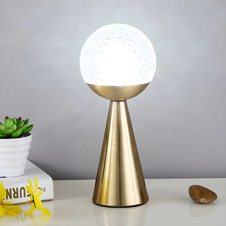 Minimalist Globe Shade Cone Base Geometric Table Lamp Zawala Image - 7