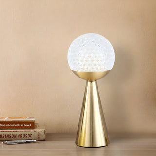 Minimalist Globe Shade Cone Base Geometric Table Lamp Zawala Image - 9