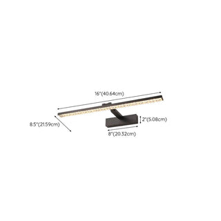 Trendy Black Rectangular Metal Vanity LED Light Zawala #size