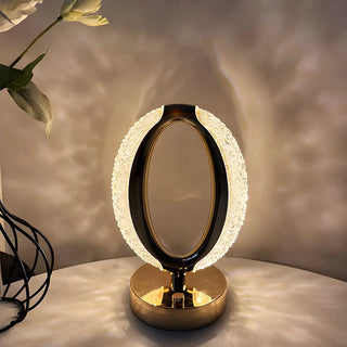 Stylish Simple Crystal Finish Oval Metal Table Lamp Zawala Image - 5