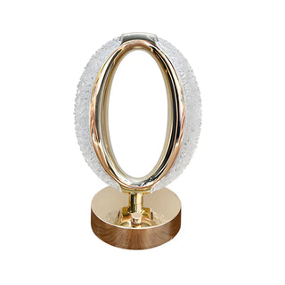 Stylish Simple Crystal Finish Oval Metal Table Lamp Zawala Image - 7