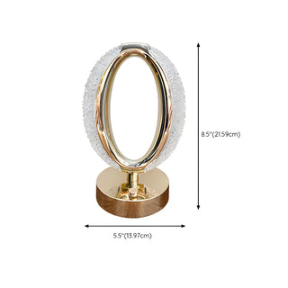 Stylish Simple Crystal Finish Oval Metal Table Lamp Zawala #size