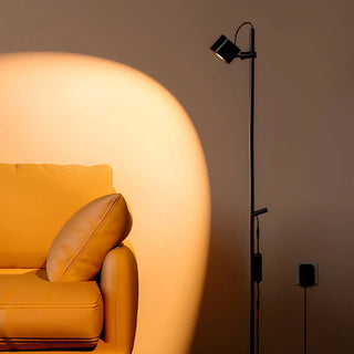 Minimalist Adjustable Black Cylinder Metal Floor Lamp Zawala Image - 1