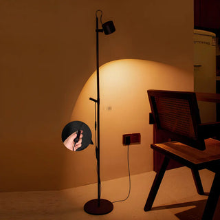 Minimalist Adjustable Black Cylinder Metal Floor Lamp Zawala Image - 4