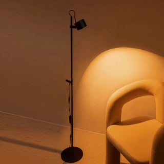 Minimalist Adjustable Black Cylinder Metal Floor Lamp Zawala Image - 6