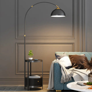 Adjustable Dome and Arc Modern Floor Lamp with Storage Zawala Image - 1