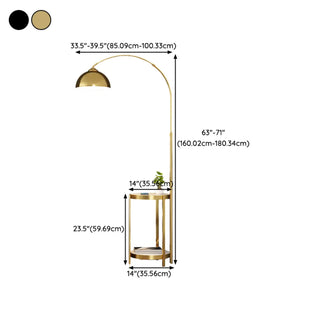 Adjustable Dome and Arc Modern Floor Lamp with Storage Zawala #size