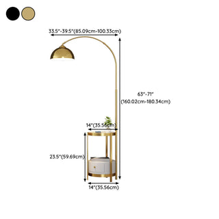 Adjustable Dome and Arc Modern Floor Lamp with Storage Zawala Image - 15