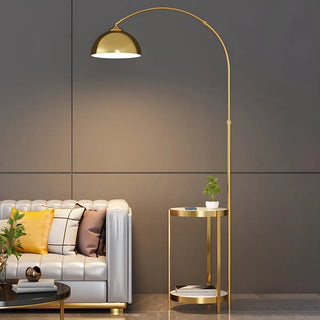 Adjustable Dome and Arc Modern Floor Lamp with Storage Zawala Image - 3