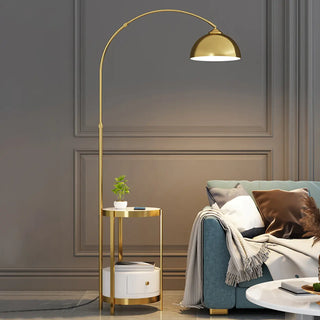 Adjustable Dome and Arc Modern Floor Lamp with Storage Zawala Image - 4