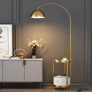 Adjustable Dome and Arc Modern Floor Lamp with Storage Zawala Image - 5