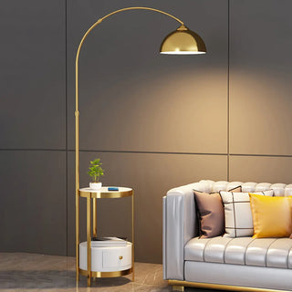 Adjustable Dome and Arc Modern Floor Lamp with Storage Zawala Image - 6