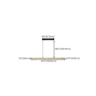 ZOWALA - Modern Adjustable Black Linear Island Pendant Light Image - 11