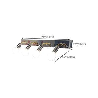 ZOWALA - Adjustable Bulbs Silver Rectangular Vanity Light #size