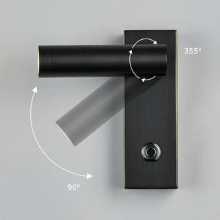 Adjustable Cylindrical Metal Reading Wall Bedroom Lamp Zawala Image - 2