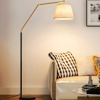 Adjustable Barrel Modern Black and Gold Floor Lamp Zawala Image - 13