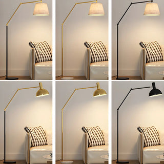 Adjustable Barrel Modern Black and Gold Floor Lamp Zawala Image - 15