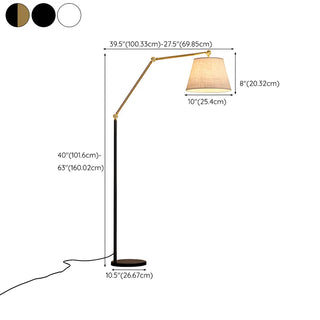 Adjustable Barrel Modern Black and Gold Floor Lamp Zawala #size