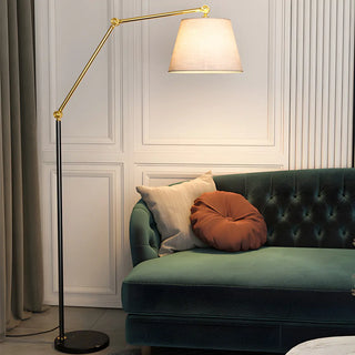 Adjustable Barrel Modern Black and Gold Floor Lamp Zawala Image - 2