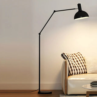 Adjustable Barrel Modern Black and Gold Floor Lamp Zawala Image - 4