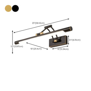 Adjustable Gold Modern Cylinder LED Vanity Light Zawala Image - 16