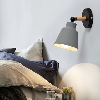 Bedroom Adjustable Grey Cone Metal LED Wall Sconce Zawala Image - 1