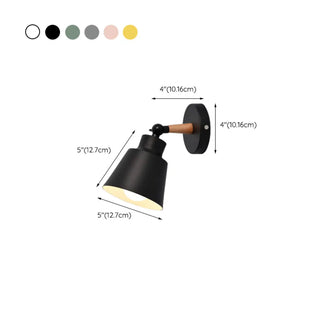 Bedroom Adjustable Grey Cone Metal LED Wall Sconce Zawala #size