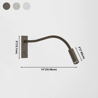 Flexible Gooseneck LED Bedside Wall Reading Light Zawala #size