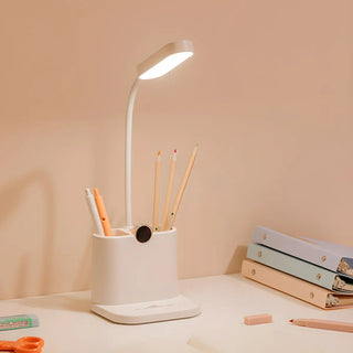 Modern Adjustable Plastic Table Lamp with USB Pink/White Zawala Image - 2