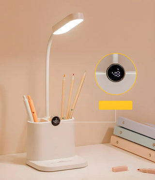 Modern Adjustable Plastic Table Lamp with USB Pink/White Zawala Image - 3