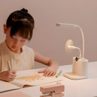 Modern Adjustable Plastic Table Lamp with USB Pink/White Zawala Image - 4